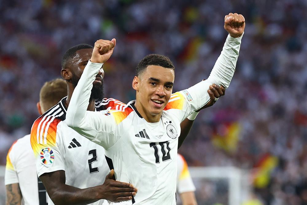 Pemain timnas Jerman, Jamal Musiala. Lancar, ini Link Live Streaming Swiss vs Jerman, 24 Juni, 02.00 WIB/Reuters