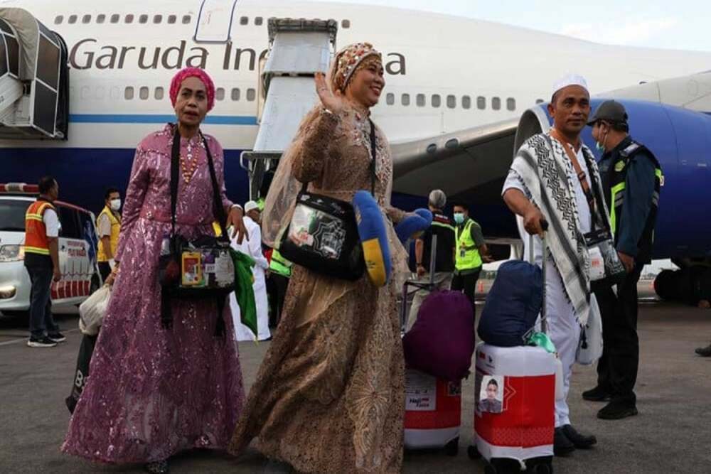  Kloter Pertama Jemaah Haji Makassar Tiba di Bandara Hasanuddin