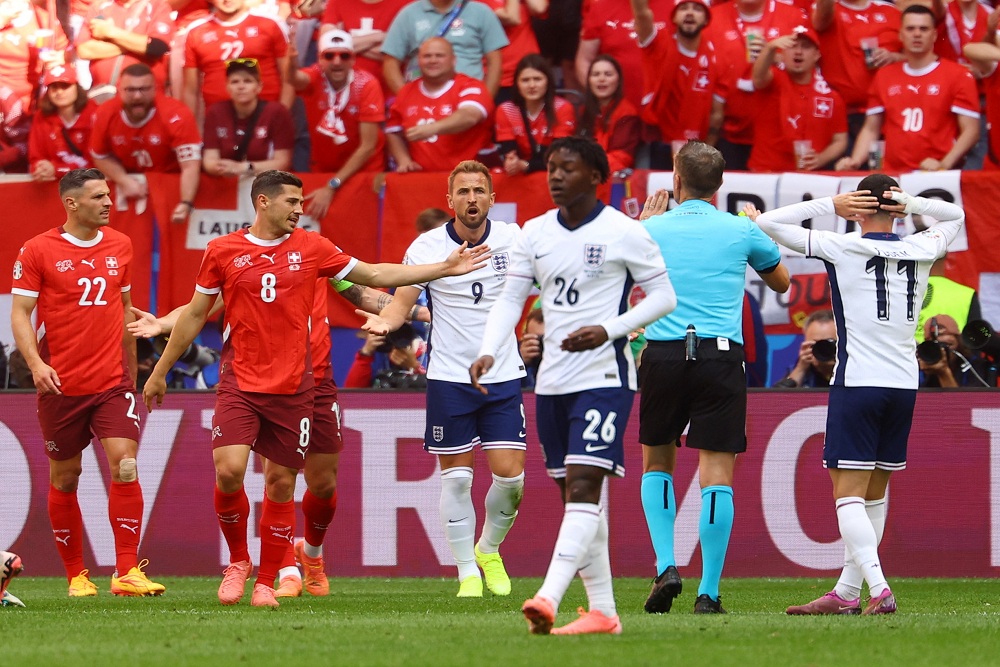  Hasil Inggris vs Swiss: Boring, Nihil Peluang dan Tembakan ke Gawang (Menit 25)