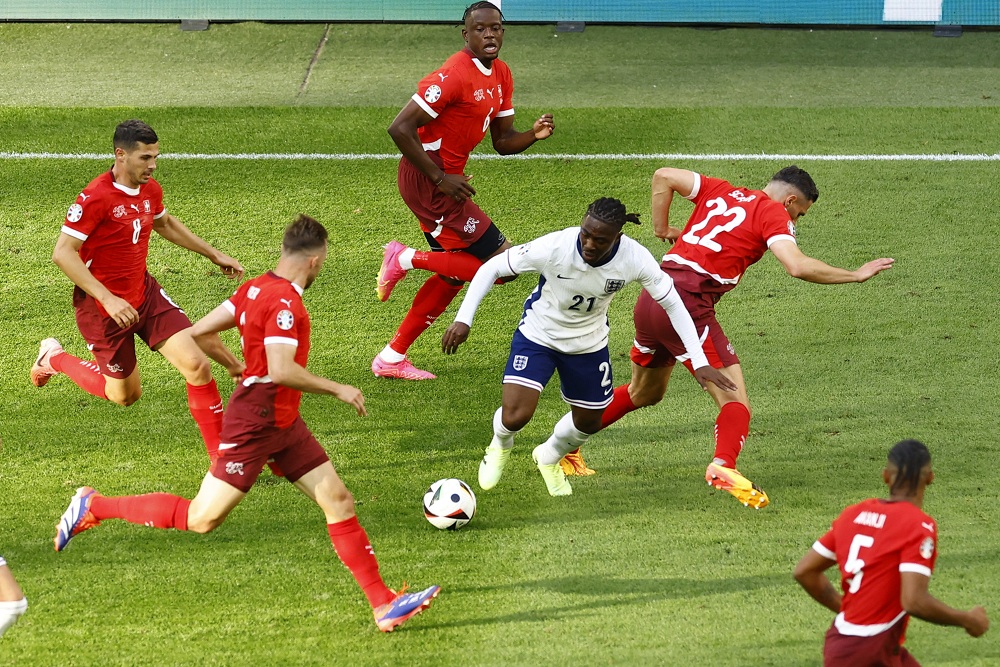 Hasil Euro 2024 Timnas Inggris vs Swiss di babak perempat final / Reuters-Piroschka Van De Wouw