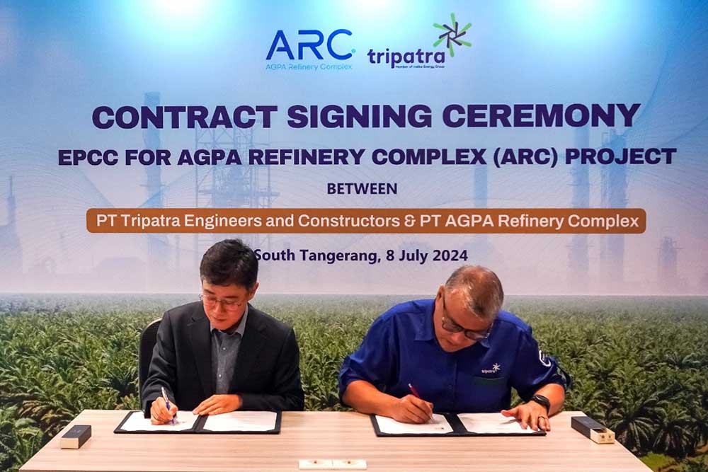  TRIPATRA Tandatangani Kontrak dengan AGPA Refinery Complex untuk Proyek Penyulingan Minyak Sawit di Kalimantan Timur