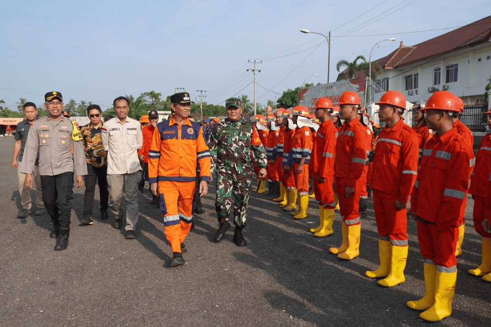  Risiko Karhutla Tinggi, Pemkab OKI Gelar Apel Pasukan