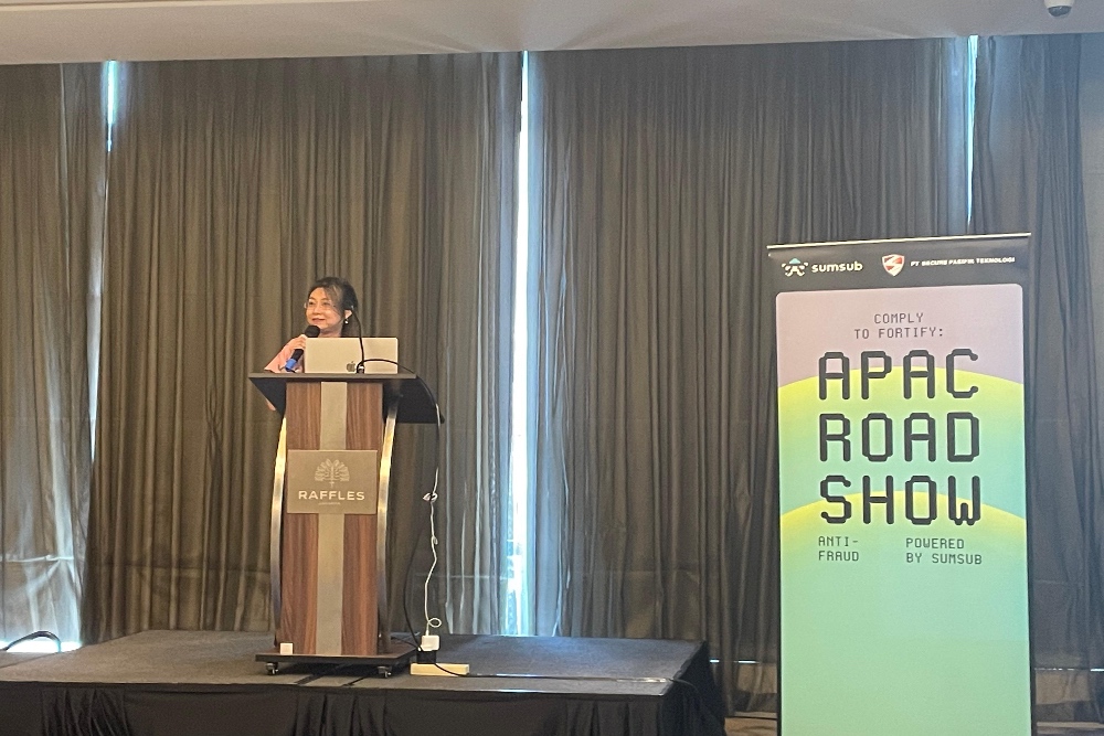 VP Business Development Sumsub Penny Chai dalam acara APAC Anti-Fraud Roadshow di Jakarta, Selasa (16/7/2024). Bisnis/Rika Anggraeni