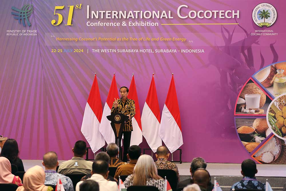  Presiden Joko Widodo Buka Konferensi dan Pameran Kelapa Internasional ke-51 di Surabaya