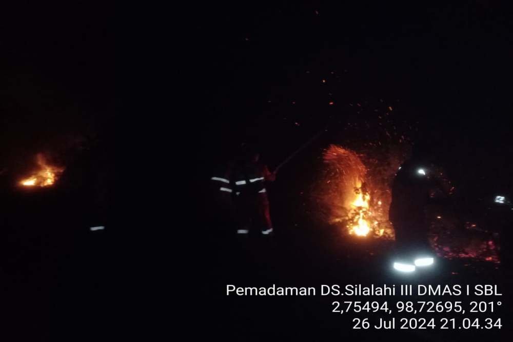  Kebakaran di Perbukitan Desa Silalahi Dairi Dekat Danau Toba Telah Padam