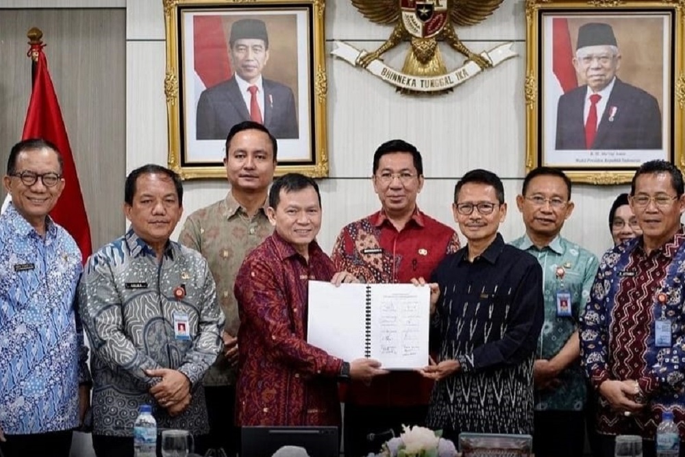 Deklarasi Final Dokumen Materi Teknis Muatan Perairan Pesisir RZWP-3-K Provinsi Sumsel di Bina Praja Provinsi Sumsel, Kamis (8/8/2024). /Humas Sumsel
