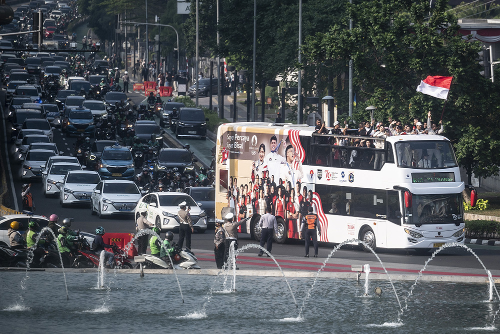  Pawai Atlet Olimpiade di Jakarta