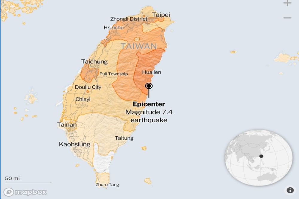  Taiwan Diguncang Gempa Magnitudo 5,7