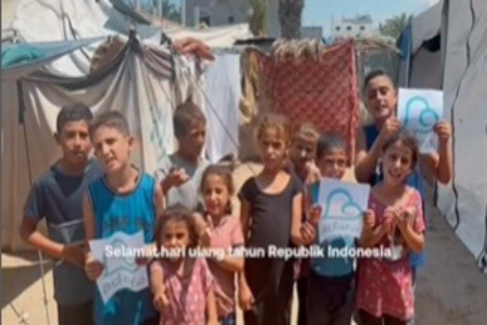  Bikin Haru, Anak-anak Palestina Bikin Video Spesial Ucapan Selamat HUT RI