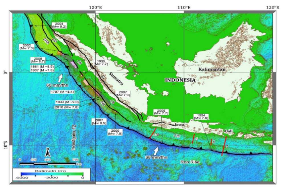  Sumber Gempa Bumi Zona Megathrust di Indonesia