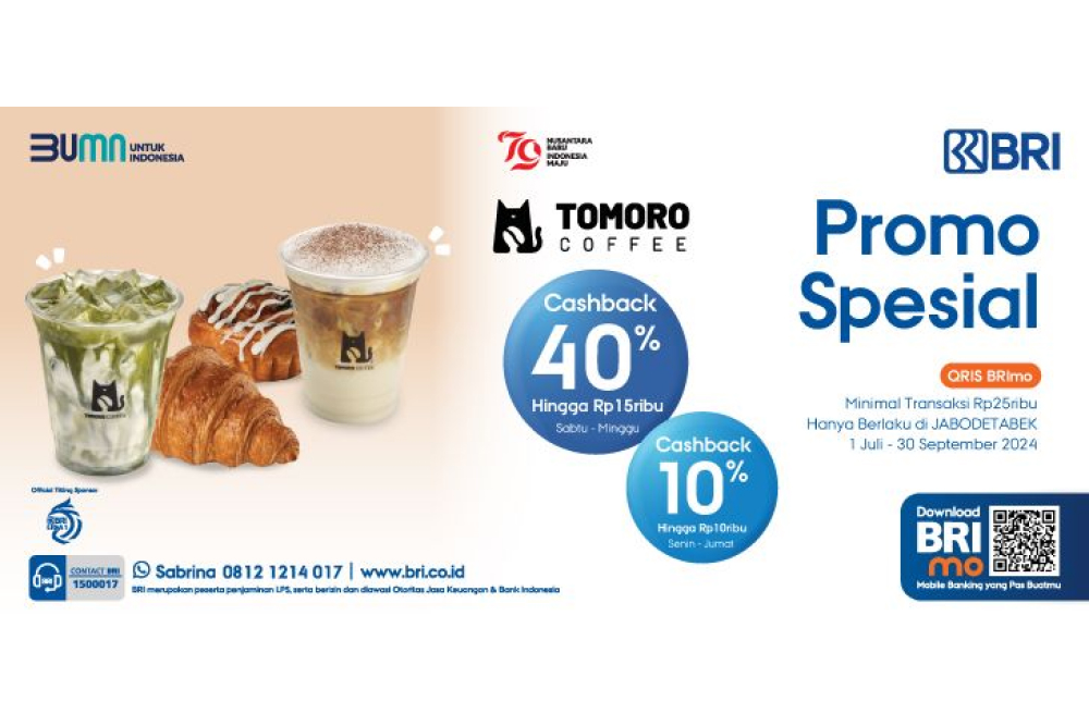  Butuh Kopi? Nikmati Promo Spesial Tomoro Coffee Pakai QRIS di BRImo!