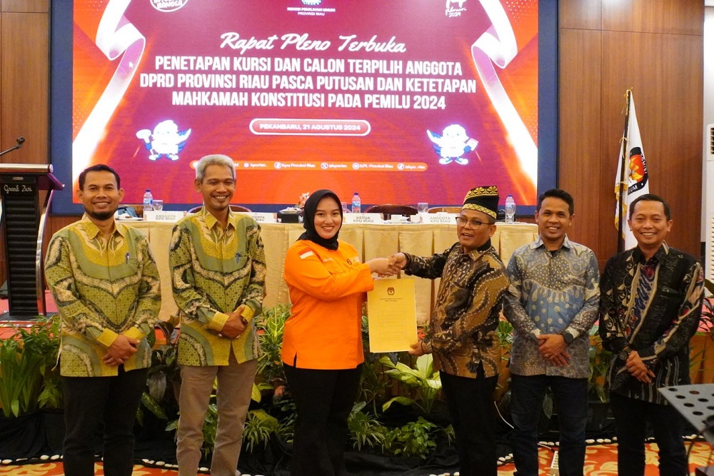  KPU Riau Tetapkan Anggota DPRD Terpilih Hasil Pemilu 2024