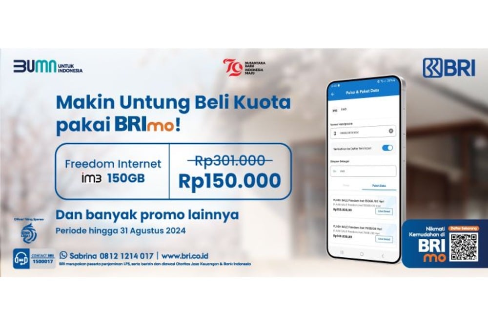  Beli Pulsa/Paket Data di BRImo, Nikmati Promo Seru Akhir Bulan!