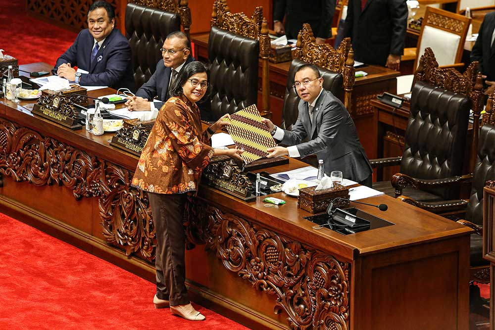  Menkeu Sri Mulyani Indrawati Sampaikan Pendapat Akhir Presiden Saat Rapat Paripurna di DPR