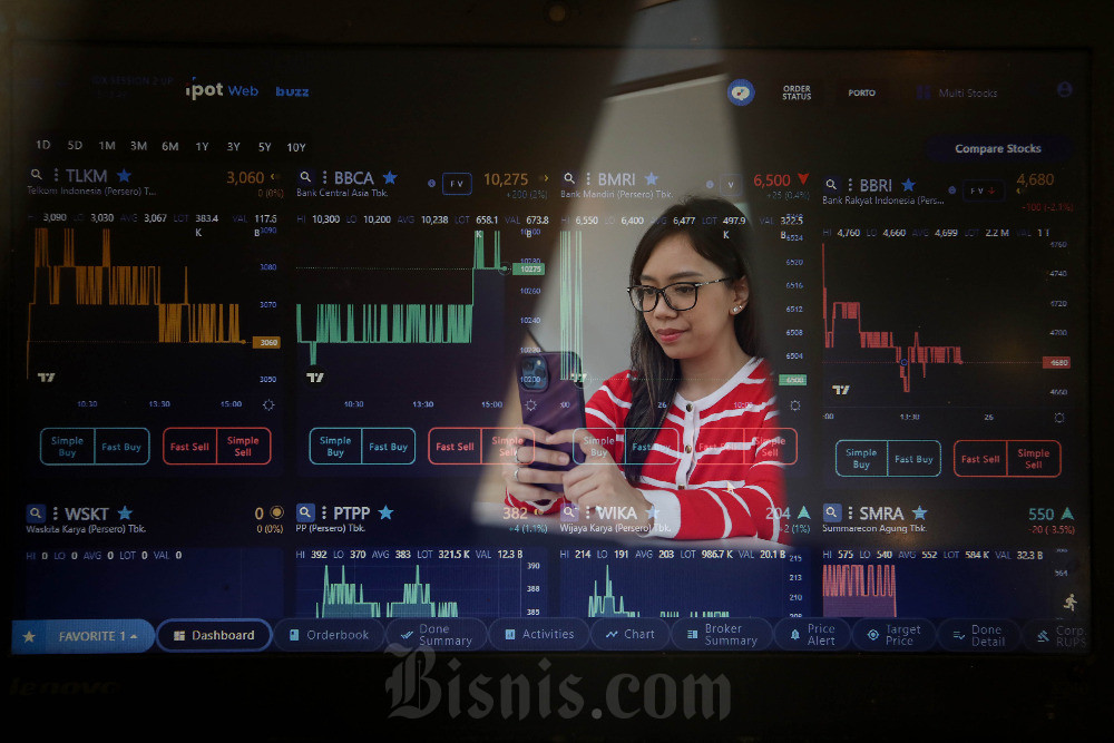 IHSG berpeluang lanjut menguat menguji level 7.900-8.000 pada perdagangan hari ini, Senin (9/9/2024). Sejumlah saham turut direkomendasikan analis hari ini. Bisnis/Eusebio Chrysnamurti