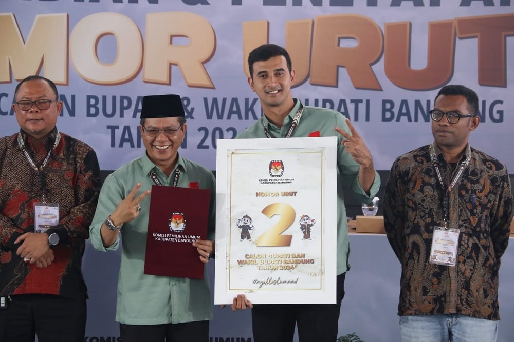  Pasangan Dadang Supriatna-Ali Syakieb Dapat Nomor Urut 2 di Pilkada Kabupaten Bandung