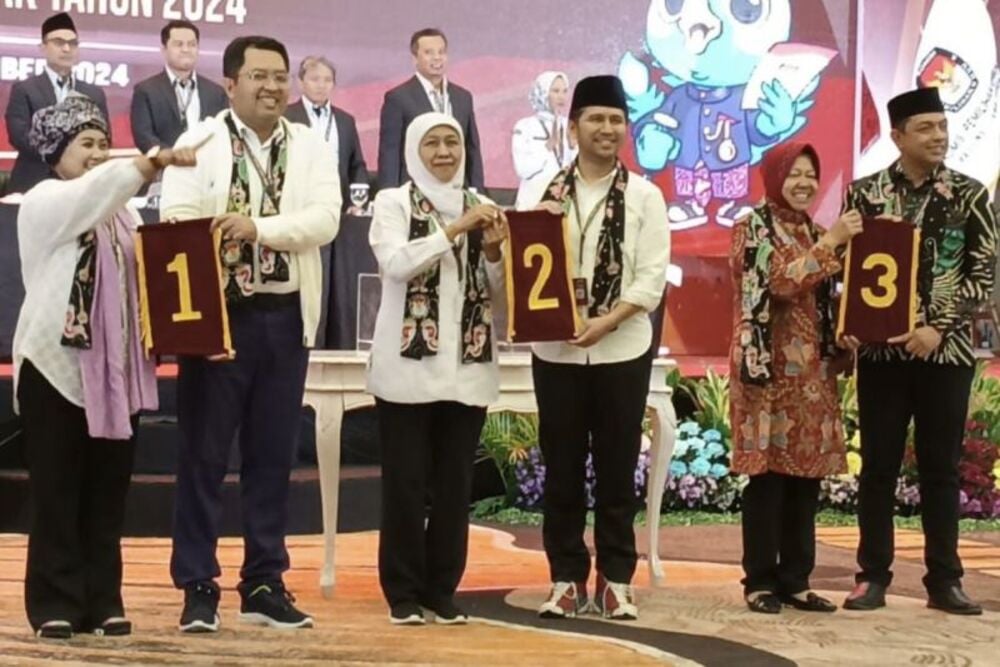  Pilgub Jatim 2024, Nomor Urut Luluk 1, Khofifah 2, Risma 3