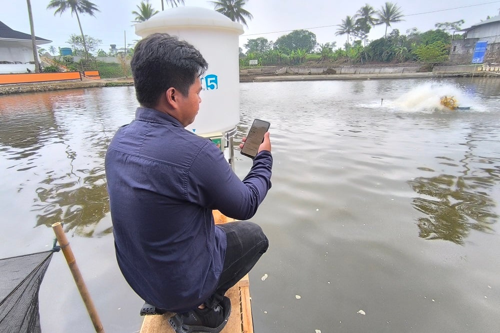  Wamenkominfo Hadiri Panen Raya Ikan Nila pada Kolam Berbasis Teknologi di Sukabumi