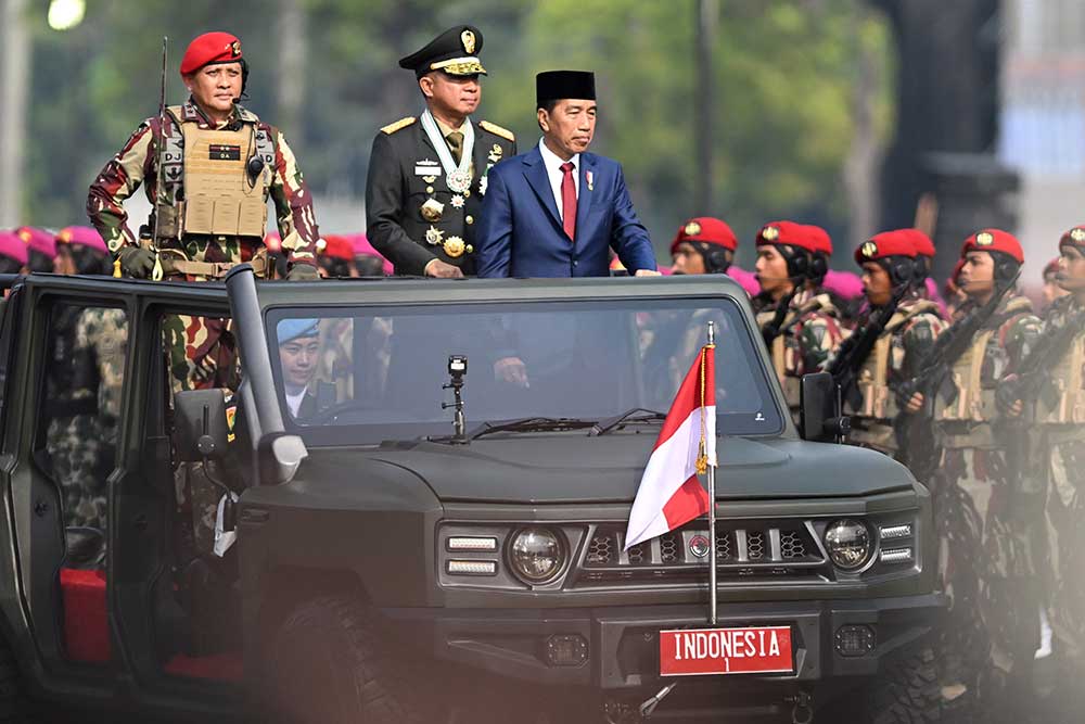  Presiden Joko Widodo Pimpin Upacara Hari Ulang Tahun (HUT) ke-79 Tentara Nasional Indonesia