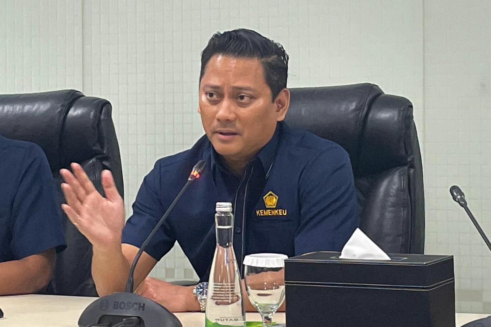 Wakil Menteri Keuangan II Thomas Djiwandono dalam dialog di Gedung Djuanda I Kementerian Keuangan, Jakarta pada Rabu (11/9/2024). / Bisnis-Annasa Rizki Kamalina