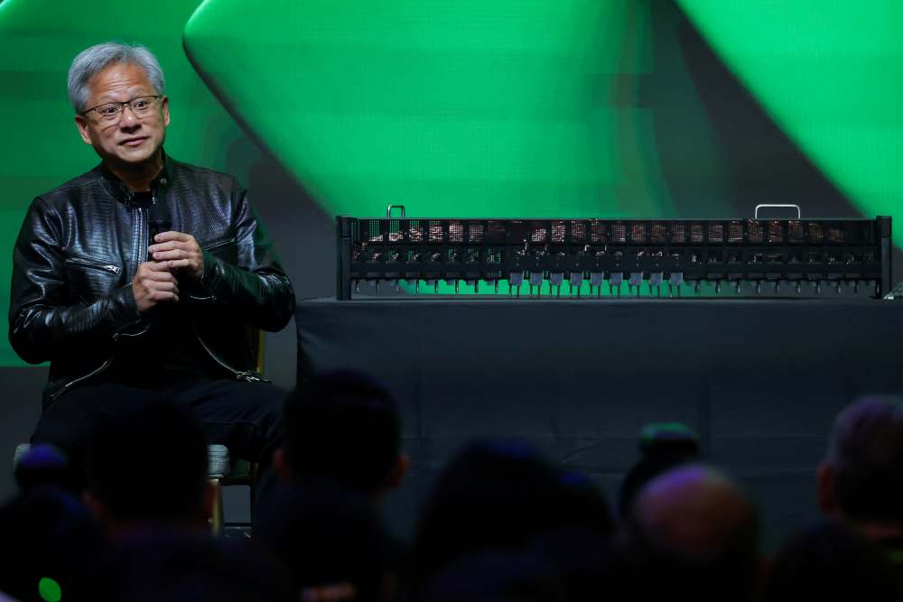 CEO Nvidia Jensen Huang menghadiri acara di forum COMPUTEX di Taipei, Taiwan 4 Juni 2024. REUTERS/Ann Wang