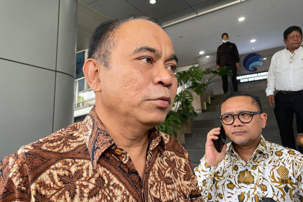 Menteri Komunikasi dan Informatika (Menkominfo) Budi Arie Setiadi saat ditemui di Gedung Kemenkominfo, Jakarta, Jumat (19/7/2024). -Bisnis/Rika Anggraeni.