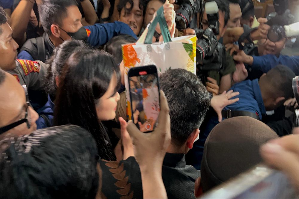 Artis Sandra Dewi saat menjadi saksi kasus korupsi tata niaga timah yang menjerat suaminya, Harvey Moeis di Pengadilan Tipikor Jakarta Pusat, Kamis (10/10/2024)./JIBI-Anshary Madya Sukma