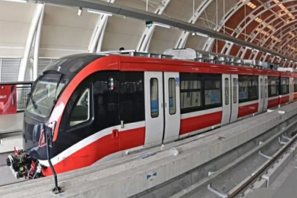 Rangkaian LRT Jabodebek. ANTARA/HO-Biro Komunikasi dan Informasi Publik (BKIP) Kemenhub.