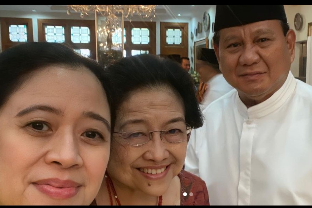 Ketua DPP PDIP Puan Maharani, Ketua Umum Partai Gerindra Prabowo Subianto, Presiden ke-5 RI Megawati Soekarnoputri. Dok Instagram @puanmaharani
