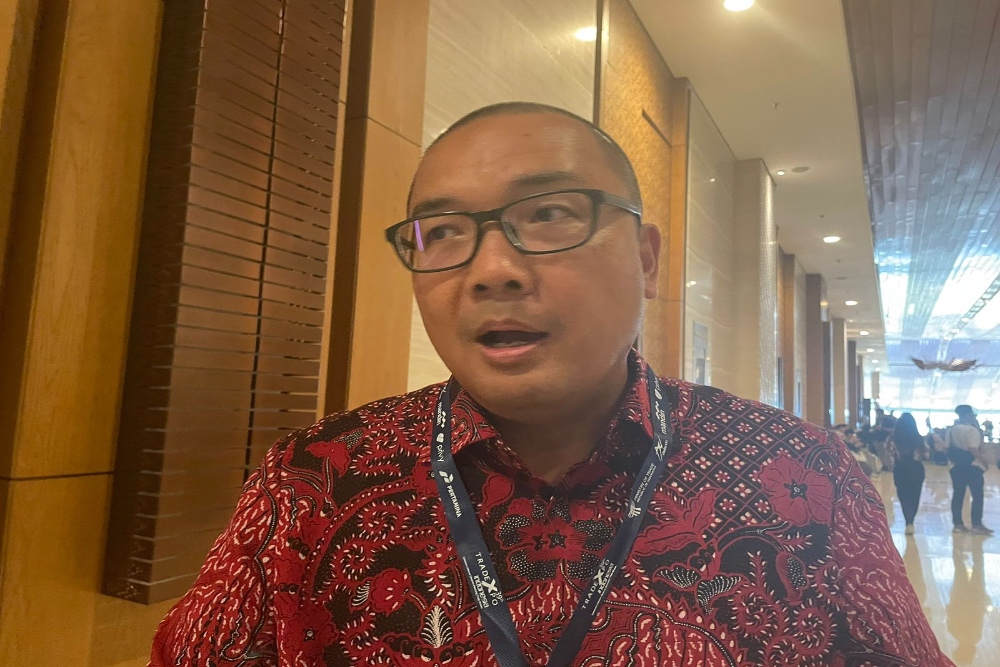 Duta Besar RI untuk Kamboja Santo Darmosumarto saat ditemui di acara Trade Expo Indonesia (TEI) 2024 di Indonesia Convention Exhibition (ICE) BSD, Tangerang, Jumat (11/10/2024). -Bisnis/Rika Anggraeni