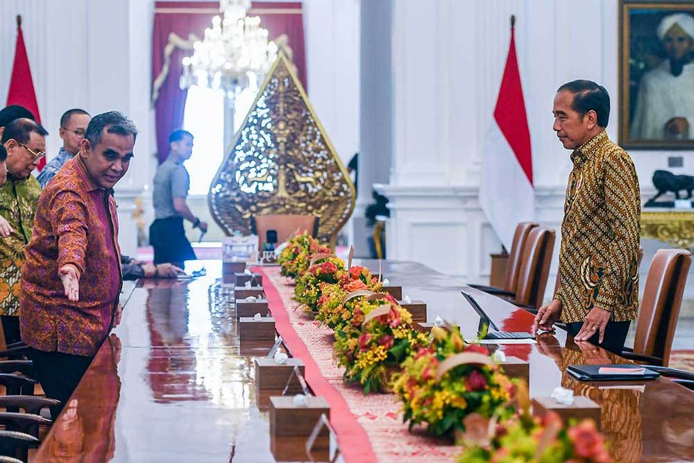  Pimpinan MPR serta DPD Temui Presiden Joko Widodo di Istana Merdeka