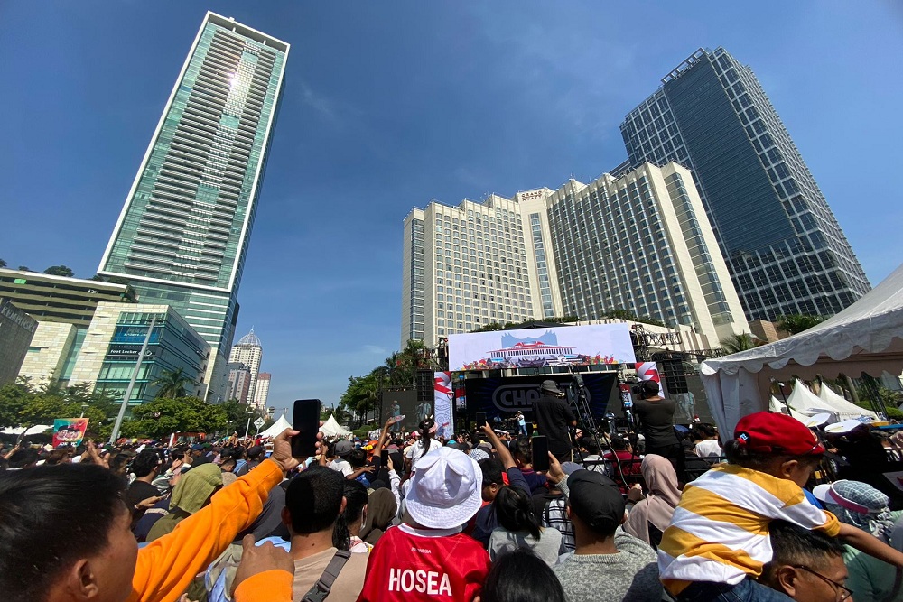  Pesta Rakyat Jelang Pelantikan Presiden, Bundaran HI Dipadati Masyarakat