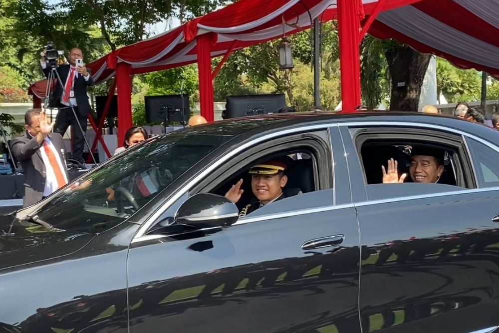  Prabowo Sambut Jokowi dan Maruf Amin di Gedung MPR RI