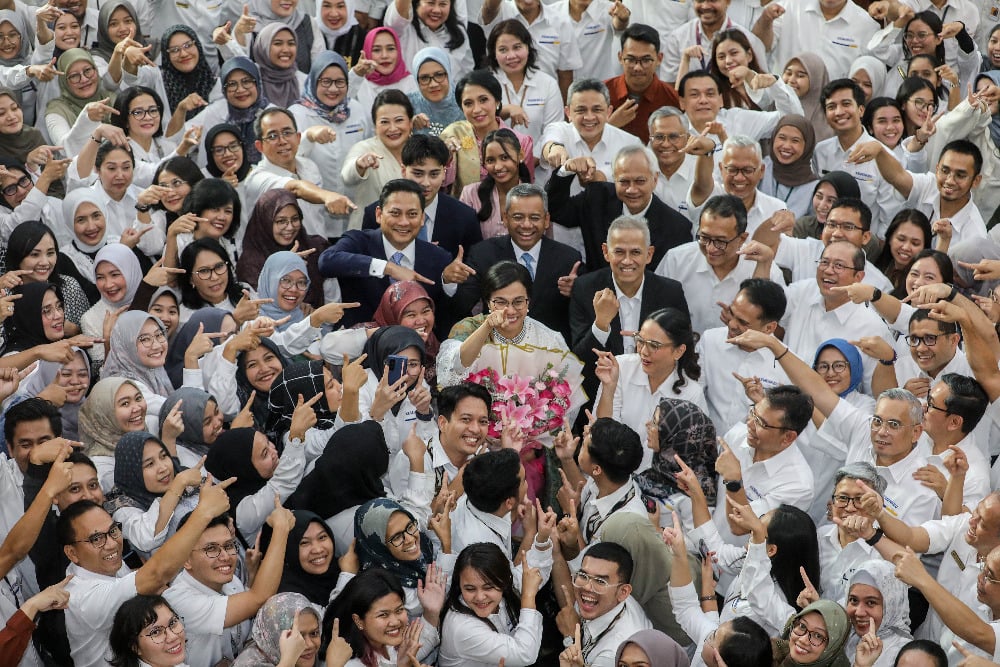  Sri Mulyani dan Trio Wamenkeu Perdana Hadir ke Kantor usai Dilantik Prabowo