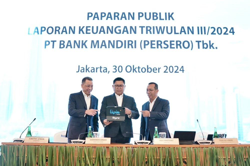  Kredit Bank Mandiri Kuartal III/2024 Moncer, Tumbuh 20,8% jadi Rp1.590 Triliun