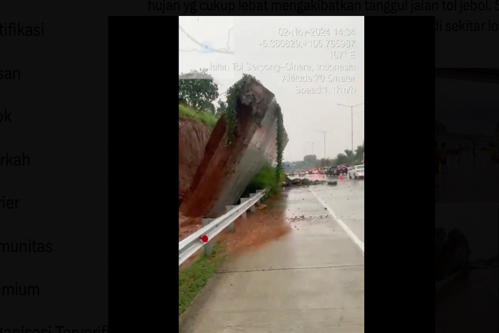  Tol Cinere - Serpong Ambruk, Jasa Marga (JSMR) Sebut Imbas Longsor