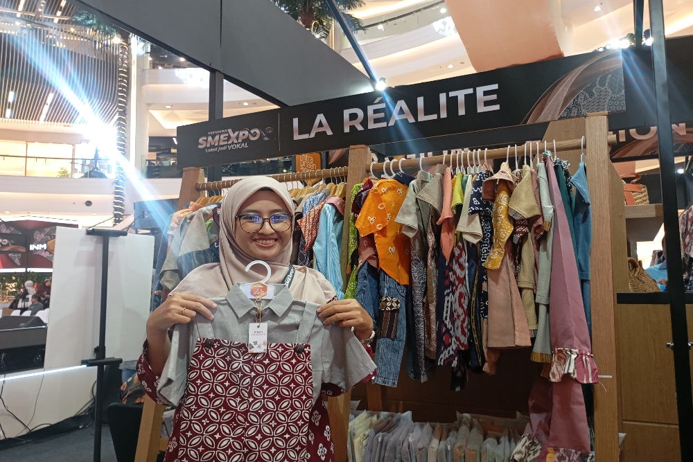 UMKM La ReAlite di acara Pertamina SMEXPO 2024, Rabu (23/10/2024)/Bisnis.com - Alifian