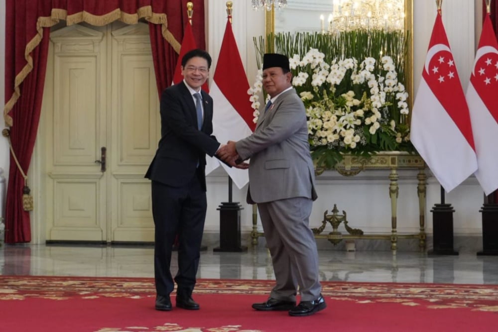  Prabowo Terima Kunjungan PM Singapura Lawrence Wong di Istana Merdeka