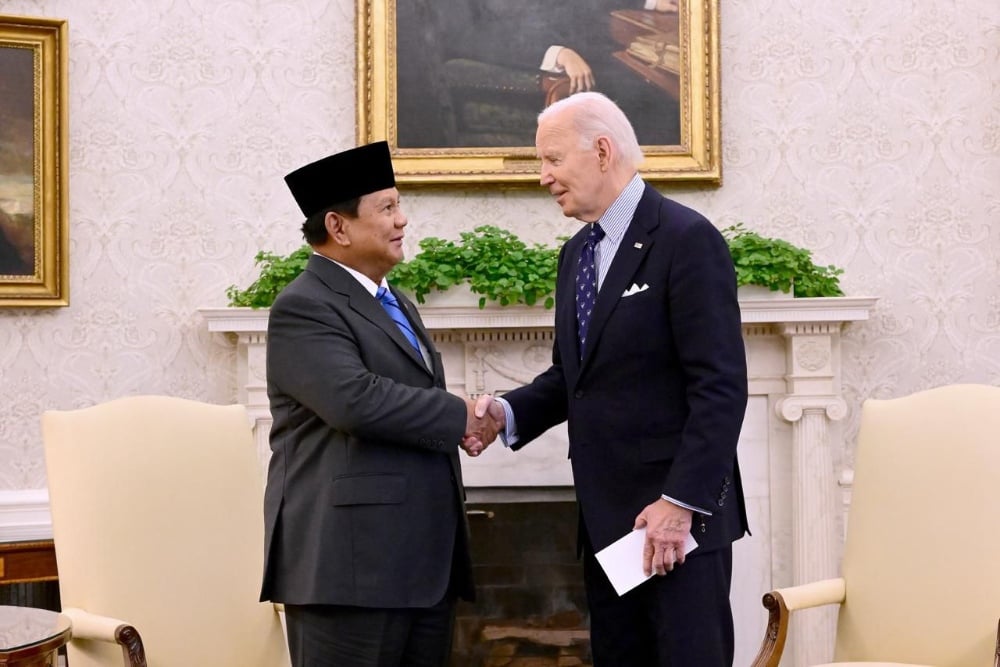  Prabowo Subianto Bertemu Presiden AS Joe Biden di Gedung Putih