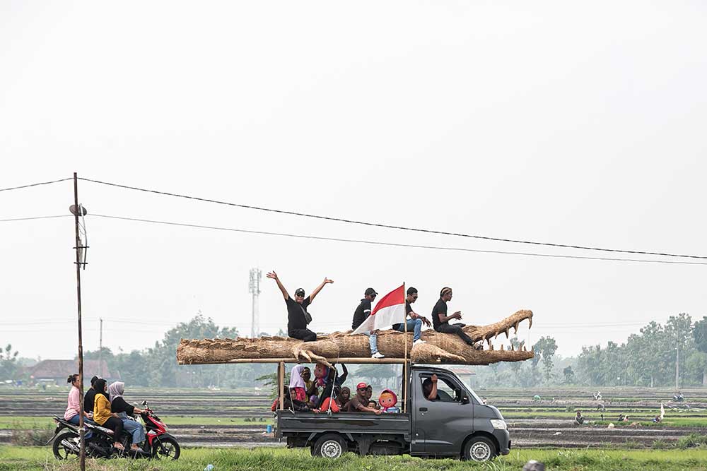  Kirab Festival Jerami Purba di Sangiran Jawa Tengah