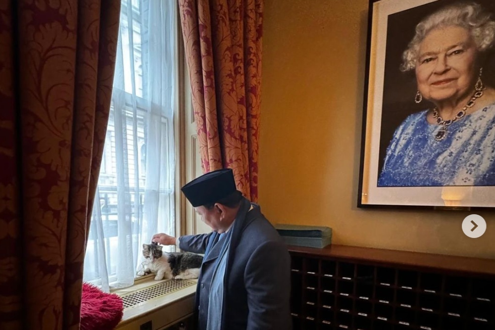  Foto Prabowo Elus Larry the Cat di Kantor PM Inggris, Warganet: Bobby Kertanegara Galau