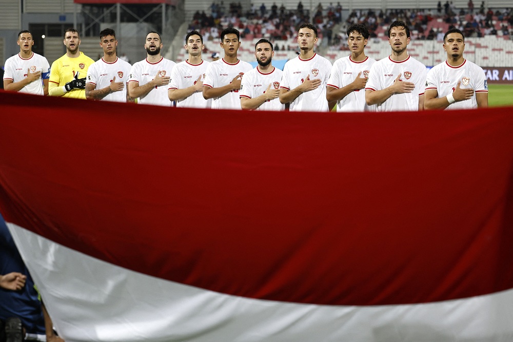 Skuad Timnas Indonesia saat melawan Bahrain di Kualifikasi Piala Dunia 2026 zona Asia / Reuters-Hamad I Mohammed