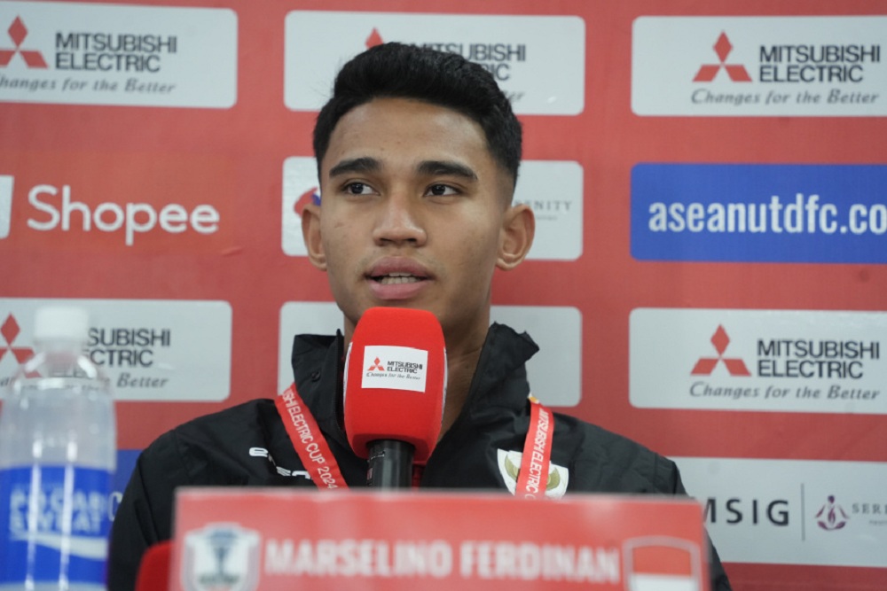 Gelandang muda Timnas Indonesia Marselino Ferdinan jelang lawan Laos di Piala AFF 2024 / PSSI
