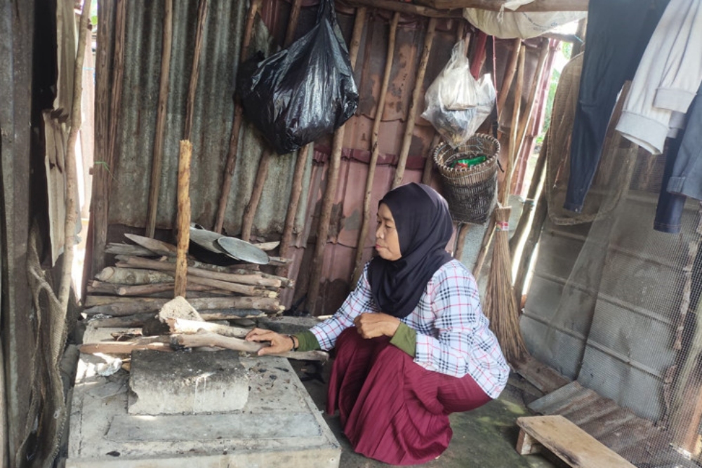 Program BPBL Jadi Cahaya Harapan di Desa Buluh Tumbang. Kondisi rumah Samsina di Desa Buluh Tumbang, Kecamatan Tanjung Pandan. / Istimewa