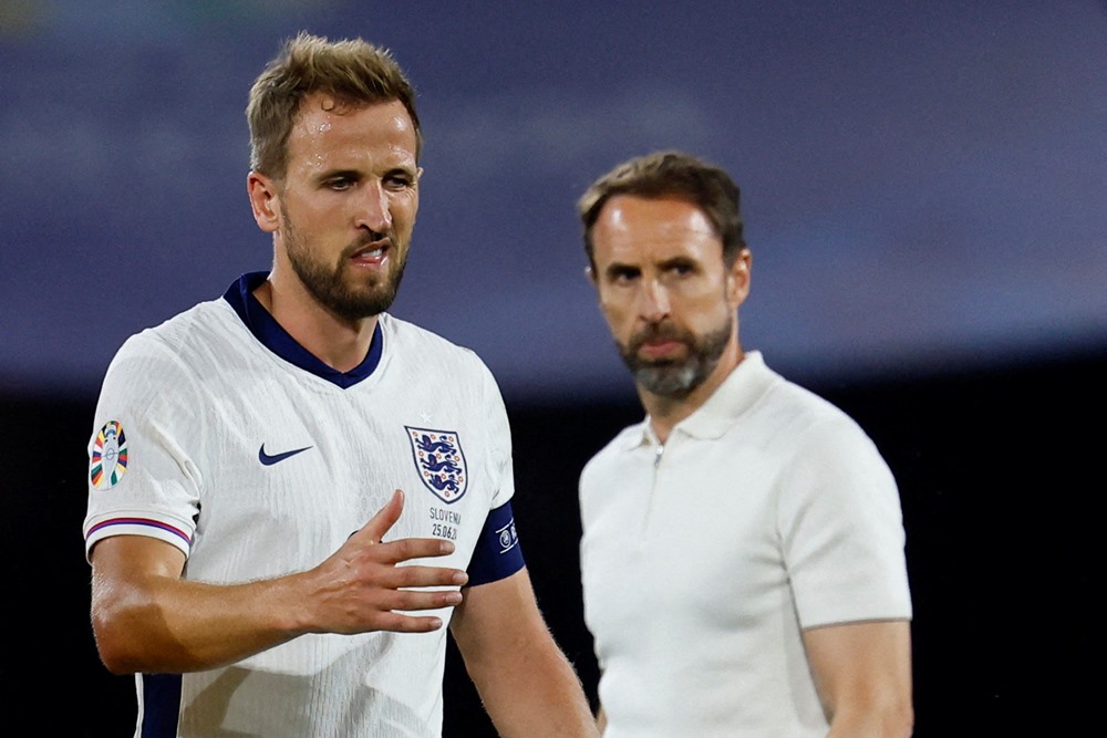 Striker timnas Inggris Harry Kane dan pelatih Garet Southgate di Euro 2024/Reuters