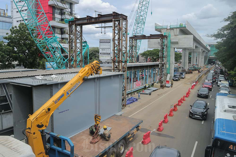  Progres Pembangunan LRT Jakarta Fase 1B Velodrome - Manggarai