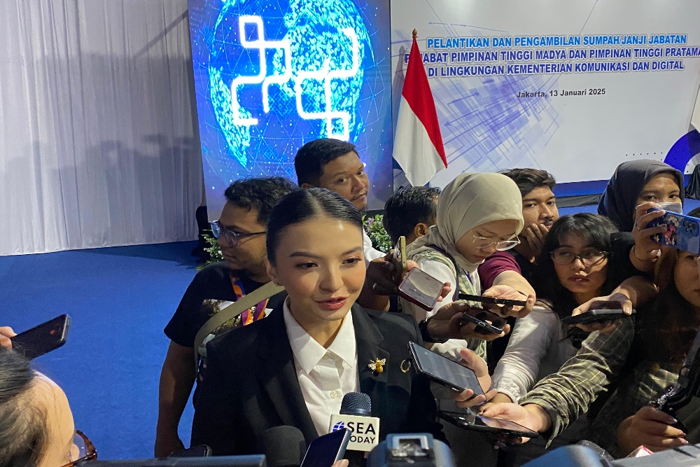 Staf Khusus Bidang Kemitraan Global dan Edukasi Digital Komdigi Raline Rahmat Shah/Bisnis.com - Lukman