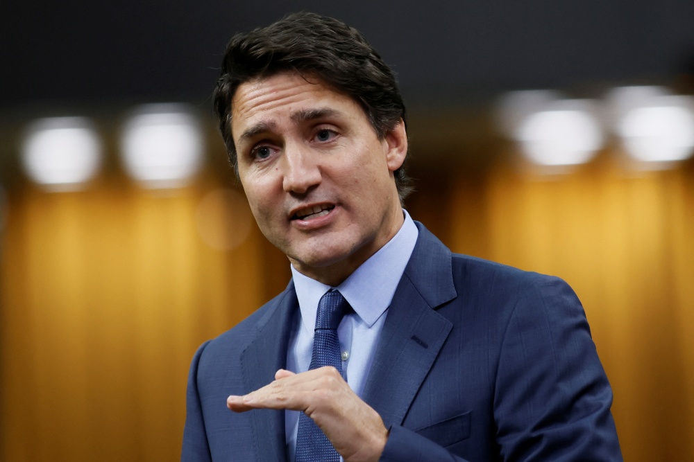 Perdana Menteri Kanada Justin Trudeau berbicara selama Masa Pertanyaan di House of Commons, di Parliament Hill di Ottawa, Ontario, Kanada 19 September 2023. REUTERS/Blair Gable