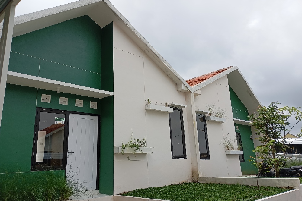 Rumah bersubsidi yang dibangun di atas lahan Bank Tanah/Bisnis.com - Alifian