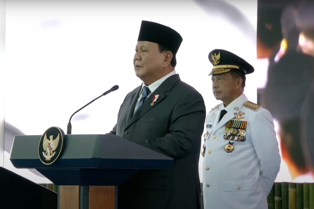 Presiden Prabowo Subianto didampingi Mendagri Tito Karnavian dalam agenda pelantikan 961 kepala daerah periode 2025-2030 di Kompleks Istana Kepresidenan pada Kamis (20/2/2025). Dok Youtube Setpres RI